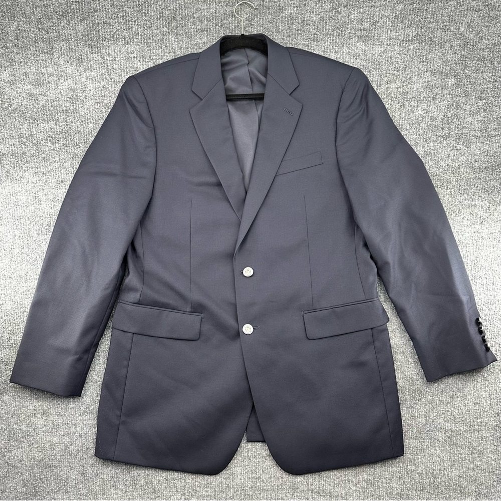 Lauren‎ Ralph Lauren Blazer Jacket Mens 40L Long Wool Navy Lined 2 Button